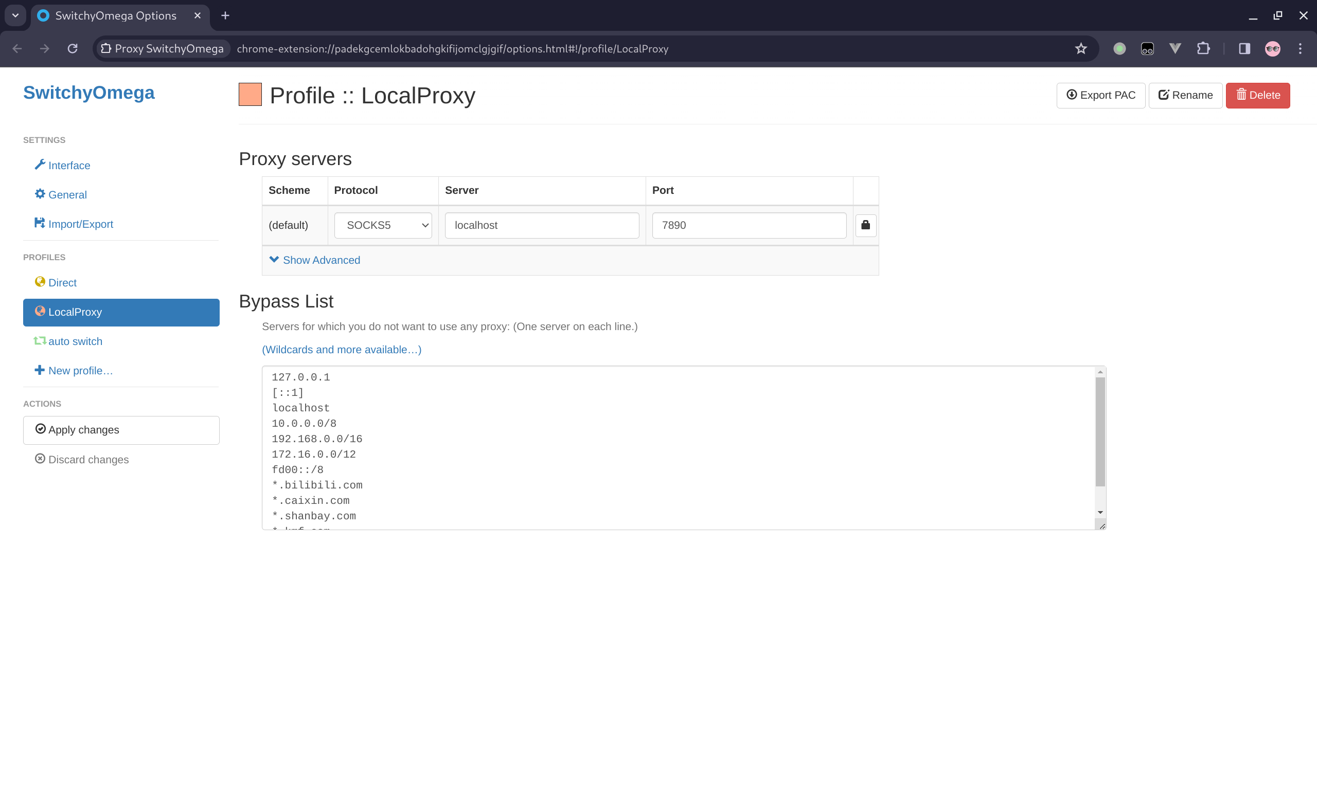 LocalProxy config